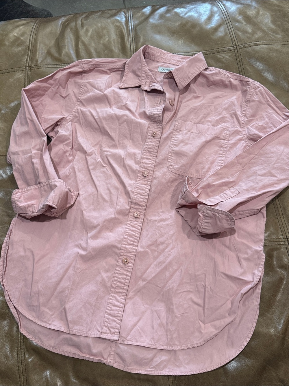 Outerknown Dusty Pink Button-Down Shirt Organic Cotton Small